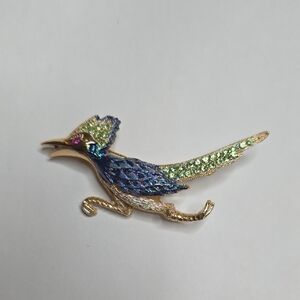 Colorful Ulta Roadrunner Bird Brooch